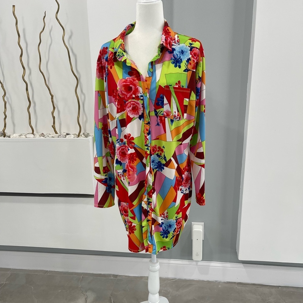 Vibrant Floral Long Sleeve Dress